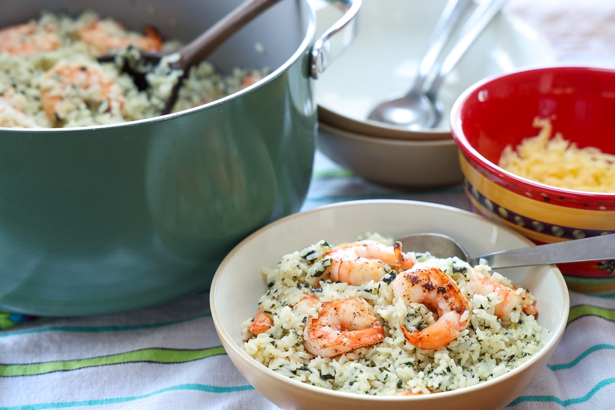 creamy rice shrimp