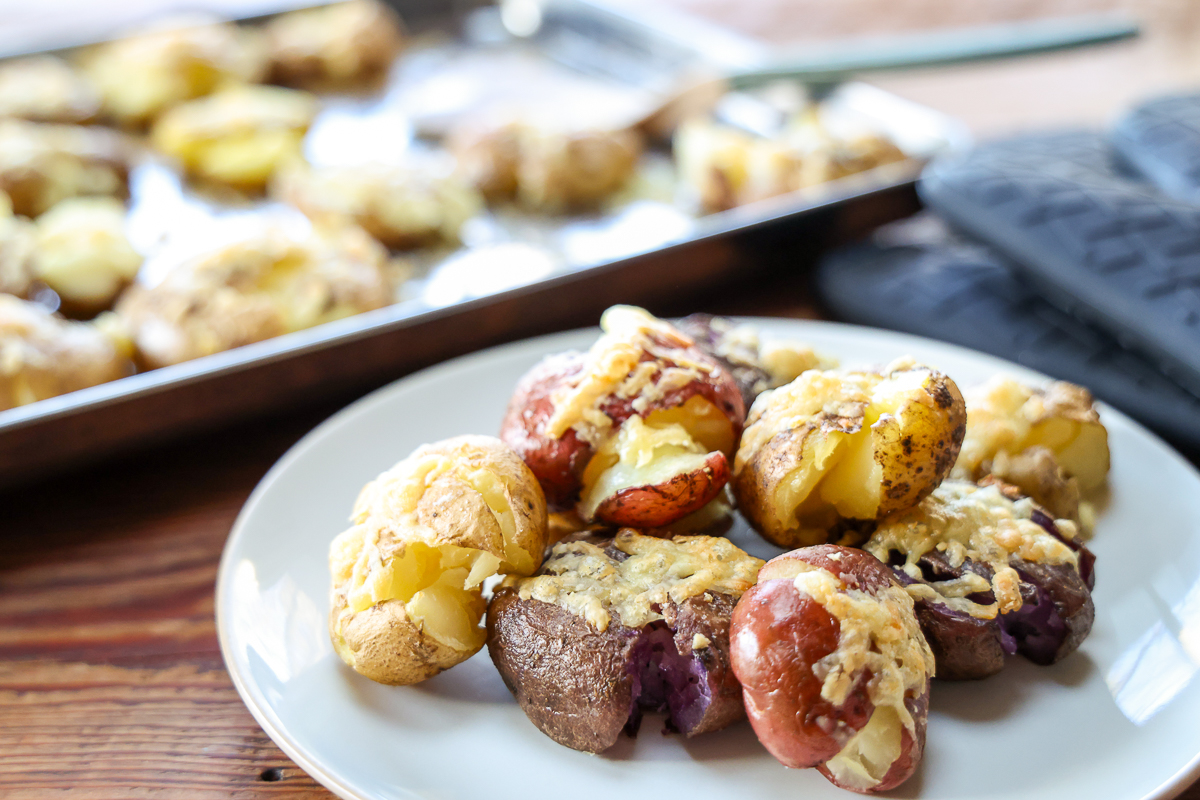 parmesan smashed potatoes